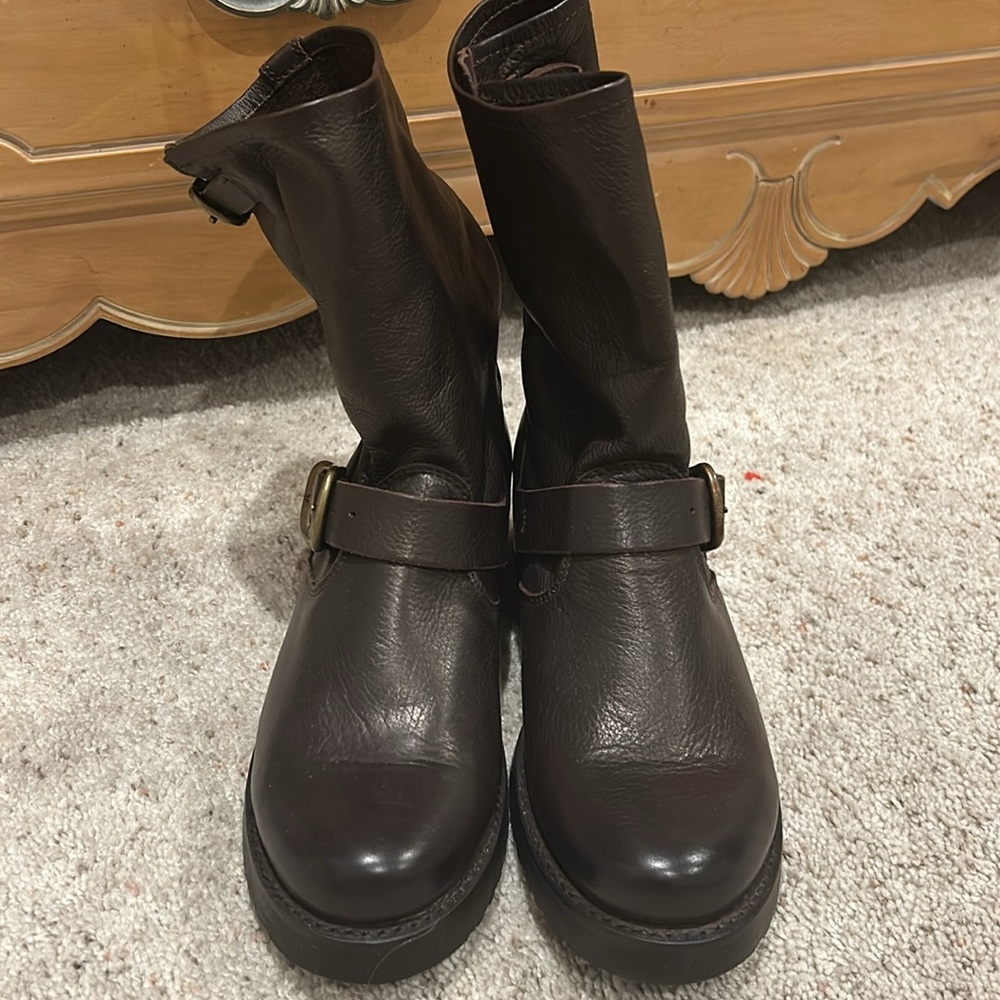 Frye Womens Veronica Leather Combat Boots - Picture 7 of 7